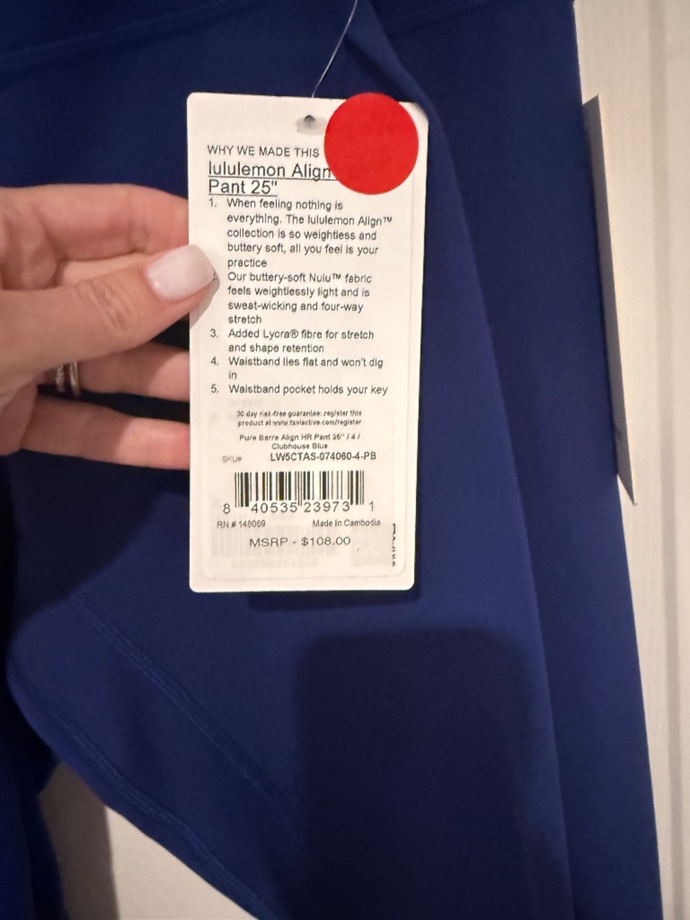 Lululemon align leggings circle P Pure barre, branded